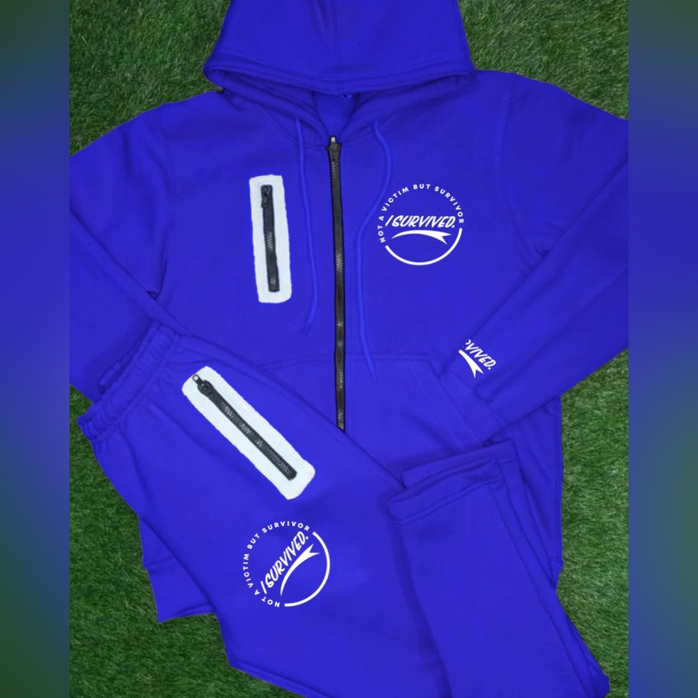 Blue I survive sweatsuit